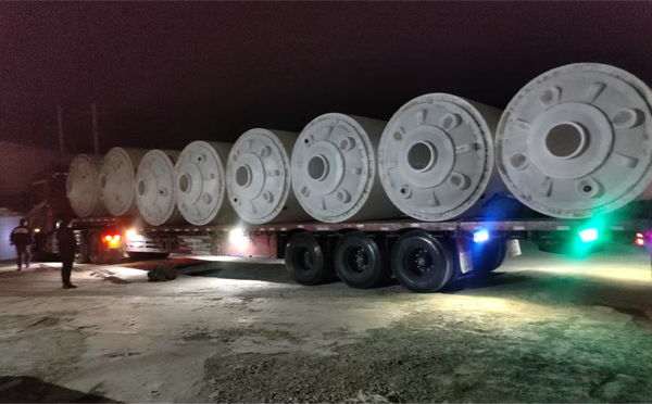 临夏市锥底桶交付现场